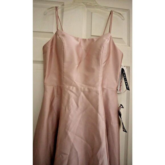 XSCAPE 3539XP Women’s Petite Sz 6 Beige High-Low Ball Gown $229 - Picture 6 of 15